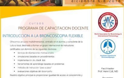 SAVE THE DATE: 08/12 CURSO DE INTRODUCCIÓN A LA BRONCOSCOPIA FLEXIBLE